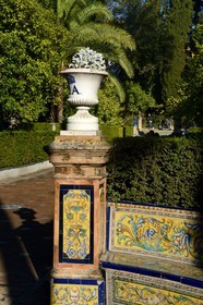 Spain, Andalusia, Seville, the Alcazar of Seville (Reales Alcazares de Sevilla), listed as World Heritage by UNESCO, the gardens