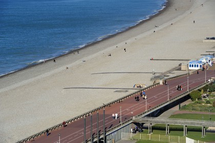 France, Seine-Maritime, Dieppe, the seafront promenade along the boulevard de Verdun and the large pebble beach