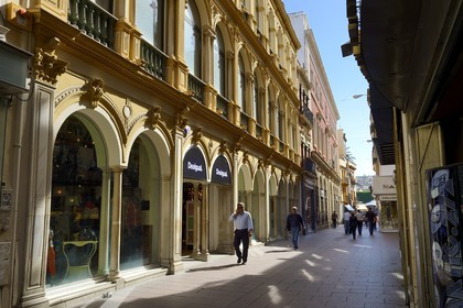 Spain, Andalusia, Seville, shops of Calle Sierpes