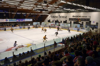 France, Haute-Savoie (74), Morzine, match de hockey sur glace du Hockey Club Morzine-Avoriaz appelé les Pingouins