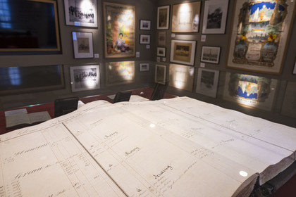 France, Cote d'Or, Climats terroirs of Burgundy listed as World Heritage by UNESCO, Beaune, Maison Champy, the oldest wine trading house in Burgundy, founded in 1720, ledger of 1845