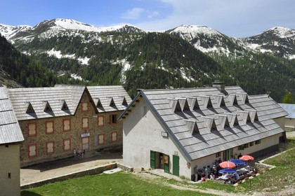 France, Alpes-Maritimes, parc national du Mercantour ( Mercantour national park), Haute-Vesubie, Madone de Fenestre valley, the club alpin refuge