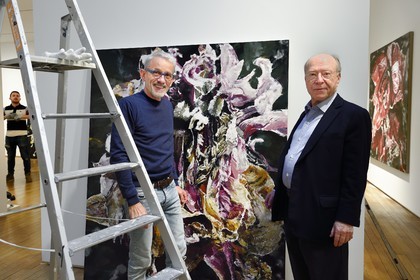 France, Paris, the painter Philippe Cognée preparing his exhibition at the Templon gallery