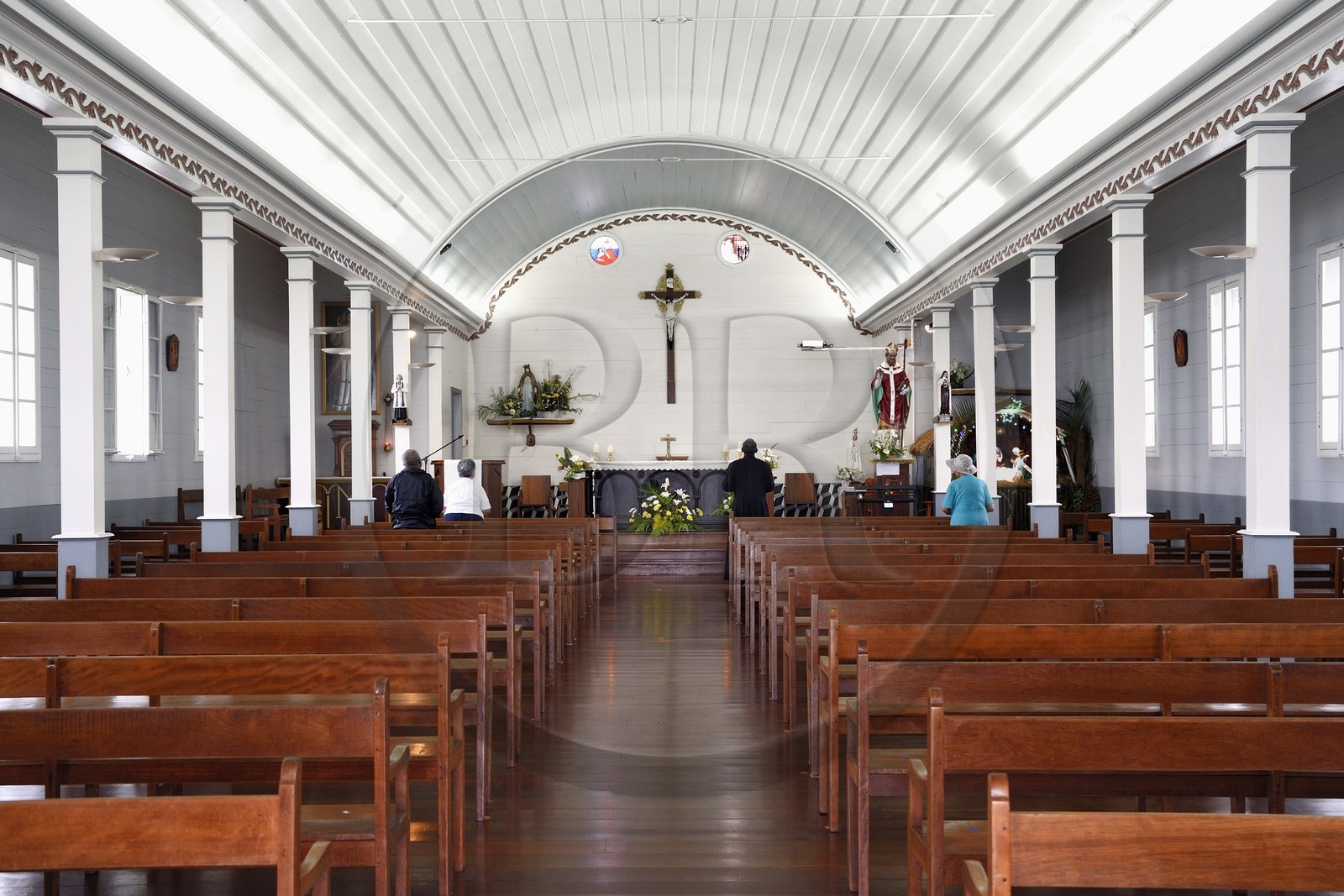 France, Ile de la Reunion, Cirque de Salazie, classé Patrimoine Mondial de l'UNESCO, Grand-Ilet, église Saint-Martin