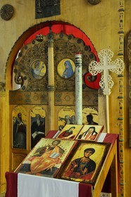 France, Vosges (88), Station thermale de Contrexéville, la chapelle orthodoxe dans le parc où sont inhummé la grande duchesse Wladimir et son fils