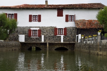Spain, Basque Country, Biscay Province, Gernika-Lumo region, Urdaibai estuary Biosphere Reserve, tidal energy mill in the estuary of the Oka River
