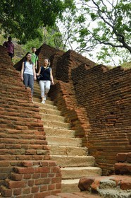 Sri Lanka, province centrale, district de Matale, Sigiriya, ville ancienne de Sigiriya classée patrimoine mondial de l'UNESCO, l'ancien palais forteresse du Rocher du Lion
