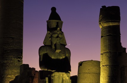 Egypt, Luxor, Luxor temple, colossal statue of Ramses II at the entrance of the 2nd pylon