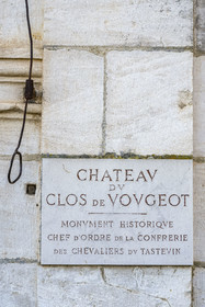 France, Cote d'Or, cultural Landscape of the climates of Burgundy listed as World Heritage by UNESCO, Route des Grands Crus (road of Vintage Wines), vineyard of the Côte de Nuits, Vougeot, the Chateau of Clos de Vougeot