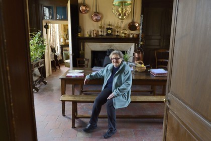 France, Marne, village of Saint-Amand-sur-Fion, half timbered farm living room