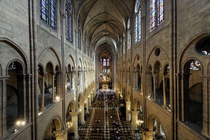 France, Paris, ile de la Cite, Notre-Dame Cathedral, the nave