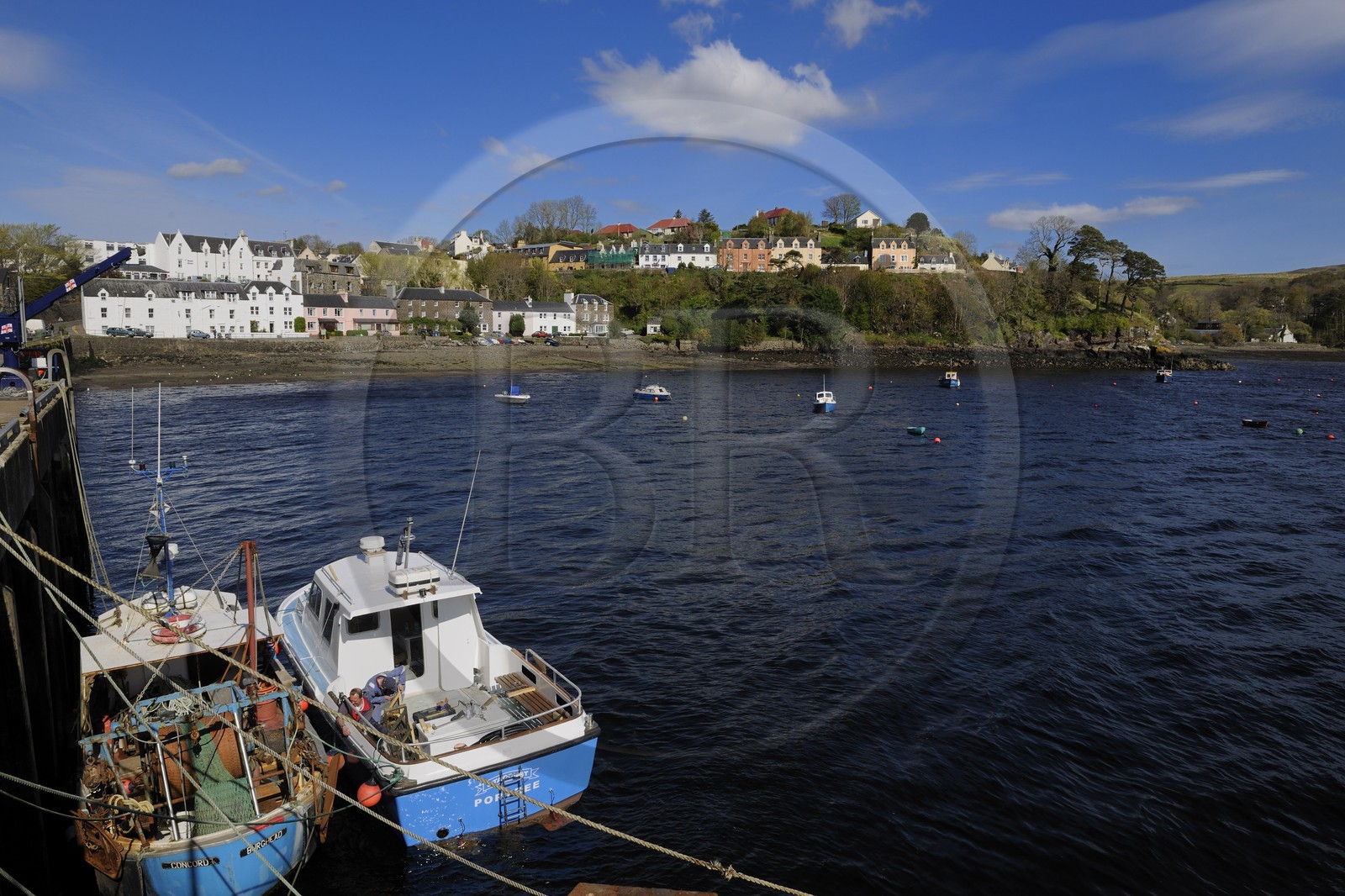 Royaume-Uni, Ecosse, région des Highlands, les Hébrides, île de Skye, le port de pêche de Portree