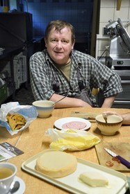 France, Haut Rhin, Wasserbourg, Ferme-auberge (farm-inn) Buchwald, marcaire Michel Wehrey