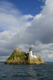 France, Finistère (29), baie de Morlaix, Carantec,  maison-phare de l'Ile Louet (aussi une maison d'hôtes en saison estivale)