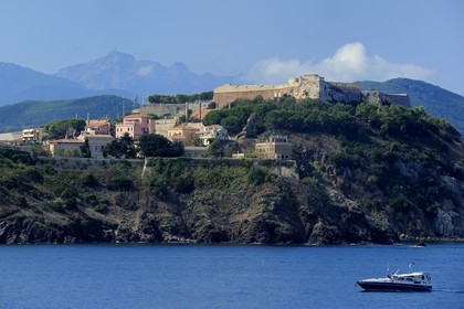 Italy, Tuscany, Elba Island, the house of Napoleon 1st in the Palazzina dei Mulini on the edge of the cliff and under the protection of the Medici fortifications