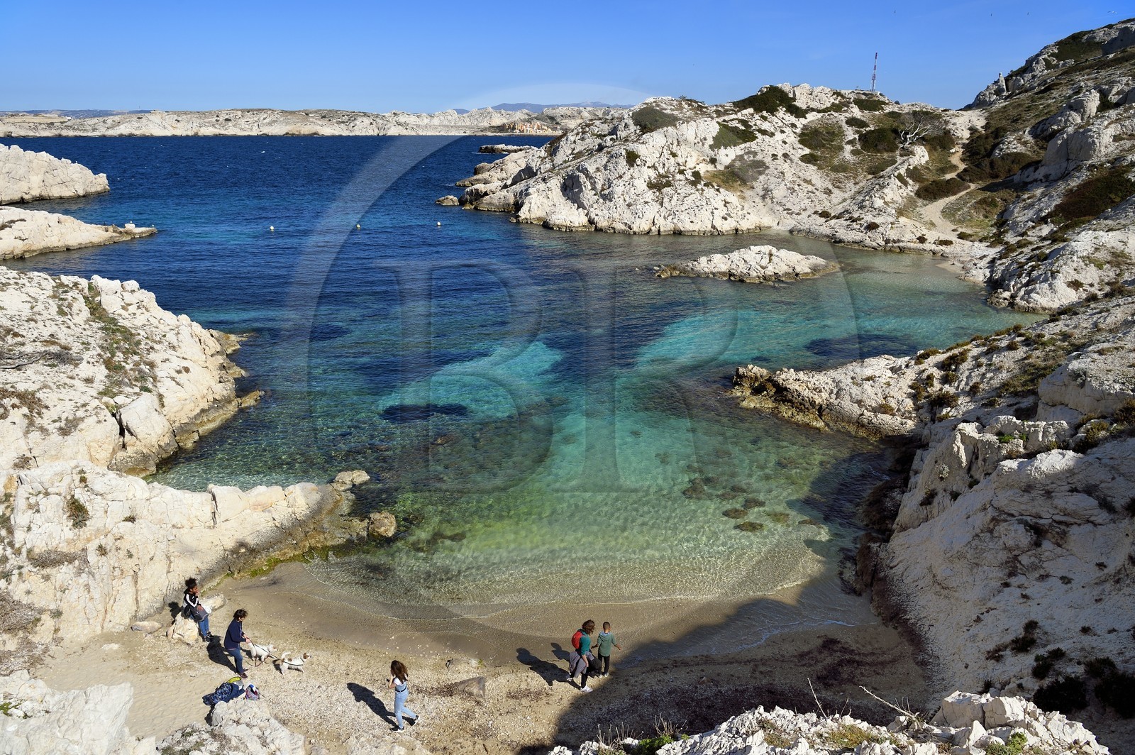 France, Bouches-du-Rhône (13), Marseille, Parc National des Calanques, Archipel des Iles du Frioul, Ile de Pomègues, calanque de la Crine