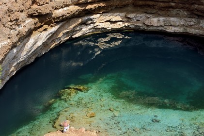Sultanate of Oman, Ash Sharqiyah region, Bimmah, Hawiyyat Najm known as Sink Hole, natural well 20 meters deep