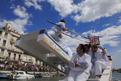 France, Hérault (34), Sète, canal Royal, fête de la Saint Louis, joutes sètoises