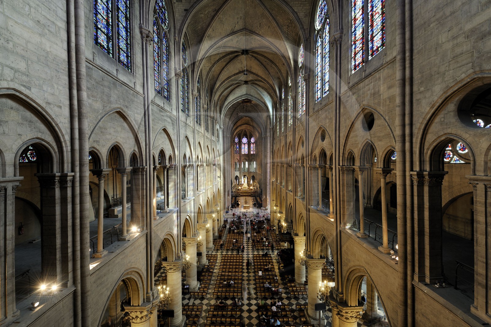 France, Paris (75), île de la Cité, la cathédrale Notre-Dame, la nef