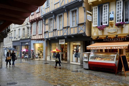 France, Finistere, Quimper, Kereon street and St Corentin Cathedral