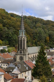 France, Vosges (88), Station thermale de Plombières-les-Bains, l'église