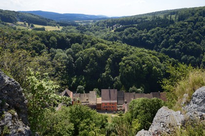 France, Haut Rhin, Sundgau, Ferrette at the heart of Alsatian Jura forest