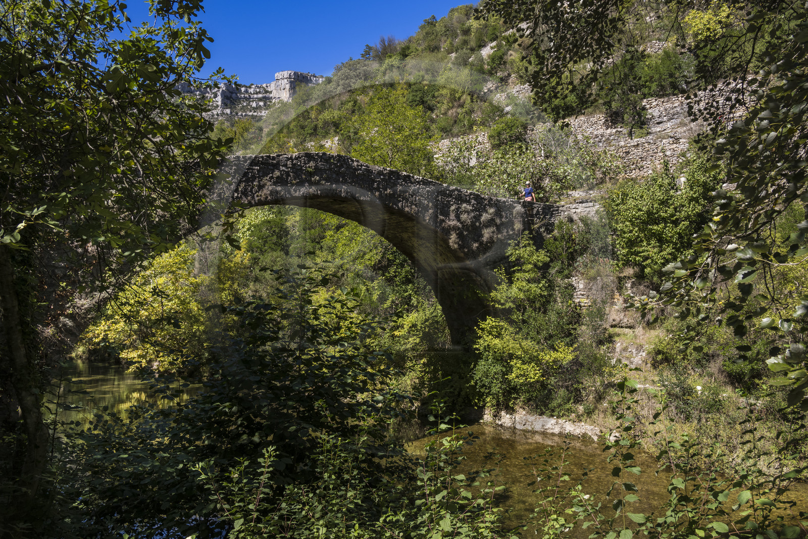 France, Hérault (34), les Causses et les Cévennes, paysage culturel de l'agro-pastoralisme méditerranéen inscrit au Patrimoine Mondial de l'UNESCO, gorges de La Vis, Saint-Maurice-Navacelles, le Cirque de Navacelles