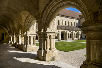 France, Cote d'Or, Marmagne, the Cistercian Abbey of Fontenay listed as World Heritage by UNESCO, the cloister
