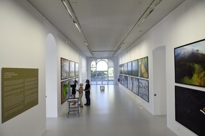 France, Var, the Rade (Roadstead) of Toulon, La Seyne-sur-Mer, district of Tamaris, the villa Tamaris, art center dedicated to the exhibition of contemporary art, the artistic director Cyril Bruneau installs Yann Arthus-Bertrand photography exhibition called Legacy