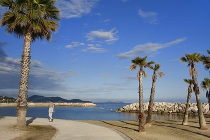 France, Var (83), Toulon, plage artificielle du quartier du Mourillon