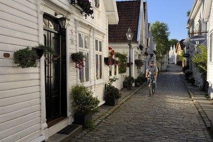 Norway, Rogaland County, Stavanger, wooden houses in the old town