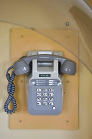 France, Var (83), Iles d'Hyères, Parc national de Port Cros, Ile du Levant, zone militaire, poste téléphonique des années 1980