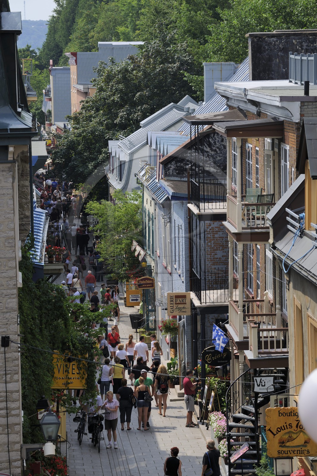Canada, province de Québec, ville de Québec, Vieux-Québec classé Patrimoine Mondial de l' UNESCO, rue du Petit-Champlain dans la ville basse