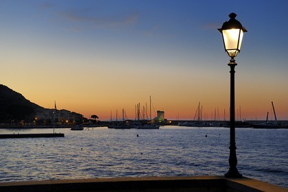 Italy, Tuscany, Elba Island, Marciana Marina port and the Pisan Tower built in the 12th century