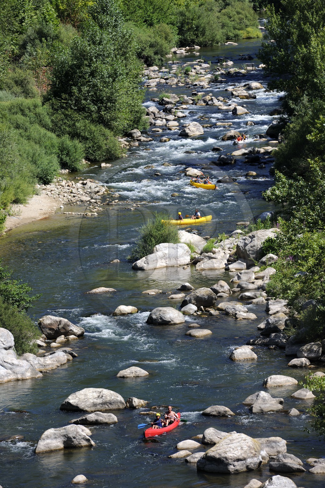 France, Hérault (34), vallée de l' Orb, descente en canoë-kayak de la rivière Orb au moulin de Travassac à Mons la Trivalle