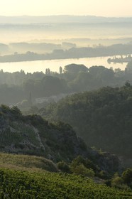 France, Loire (42), Parc Naturel Régional du Pilat, la vallée du Rhône depuis les hauteurs du village de Malleval