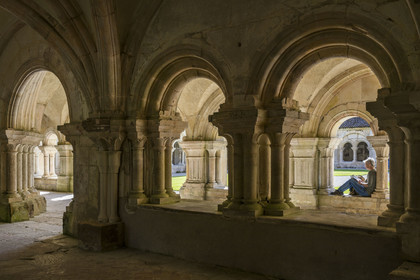 France, Cote d'Or, Marmagne, the Cistercian Abbey of Fontenay listed as World Heritage by UNESCO, the chapter house which opens onto the eastern gallery of the cloister