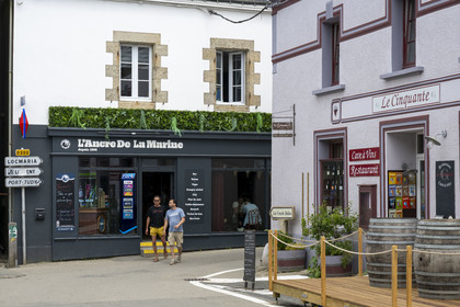 France, Morbihan, Groix Island, Le Bourg, village center