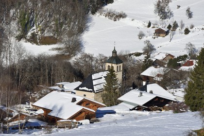 France, Haute-Savoie (74), station de ski Les Carroz d'Arâches, village d'Arâches-la-Frasse
