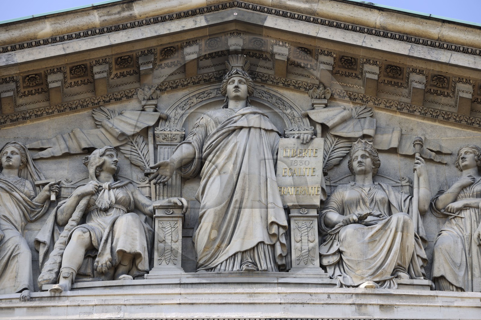 France, Paris (75), Le Palais Bourbon siège de l'Assemblée Nationale, le fronton