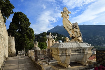 France, Alpes-Maritimes (06), Menton, la vieille ville, cimetière du Vieux-Chateau, cimetière marin