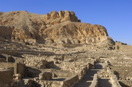 Egypte, Haute Egypte, vallée du Nil, environs de Louxor, nécropole thébaine classée Patrimoine Mondial de l'UNESCO, Thèbes Ouest, Deir el-Medina , la vallée des Artisans