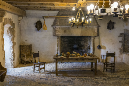 France, Aveyron, Grands Causses regional natural park, Tower of Viala-du-Pas-de-Jaux, fortified attic tower of the Hospitallers of the Order of Saint John of Jerusalem built around 1430 on land that belonged to the Templars