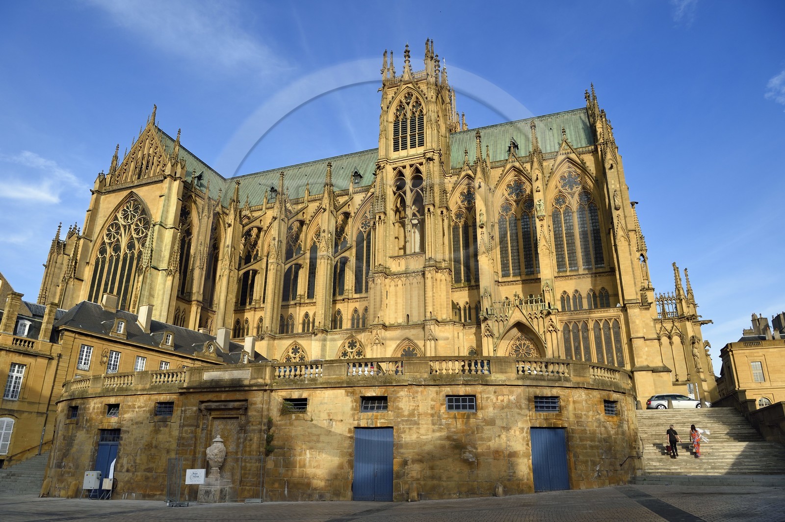 France, Moselle (57), Metz, la cathédrale Saint-Etienne en pierre de Jaumont, facade Nord-Ouest