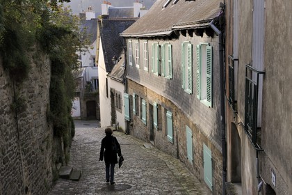 France, Finistère (29), Quimper, la rue Saint-Nicolas dans la vieille ville
