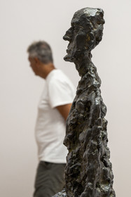 France, Bouches-du-Rhône (13), Aix en Provence, musée Granet, sculptures d'Alberto Giacometti, Elie Lotar III (assis), 1965, bronze