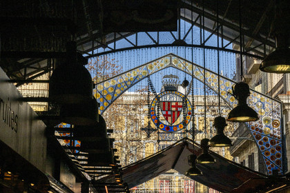 Espagne, Catalogne, Barcelone, Las Ramblas, l'entrée du marché de la Boqueria