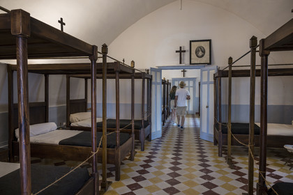 France, Bouches du Rhone, Regional Natural Park of the Alpilles, Saint Remy de Provence, Saint-Paul-de-Mausole monastery, where Van Gogh was interned in 1889-1890, the dormitory with four-poster beds