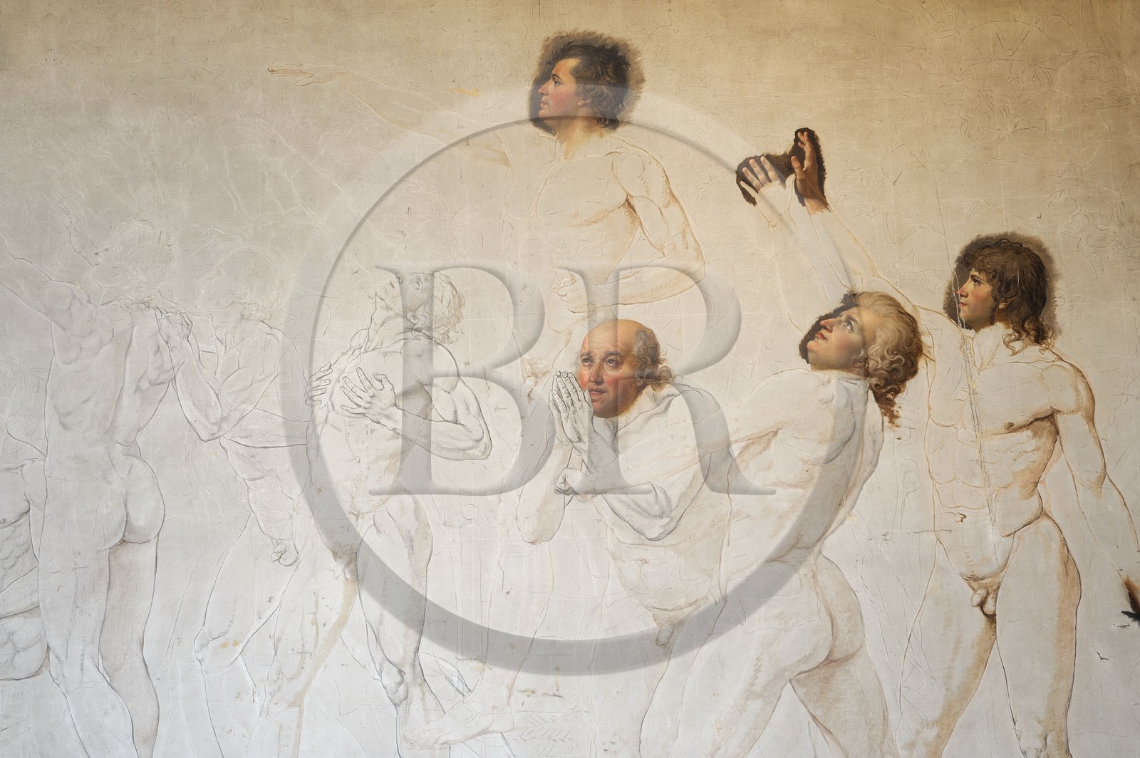 France, Yvelines (78), château de Versailles, classé Patrimoine Mondial de l'UNESCO, esquisse du Serment du Jeu de Paume par Jacques-Louis David