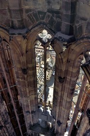 France, Bas Rhin, Strasbourg, old town listed as World Heritage by UNESCO, Notre Dame Cathedral, one of the four fixed bells that ring the hours in the octagonal tower